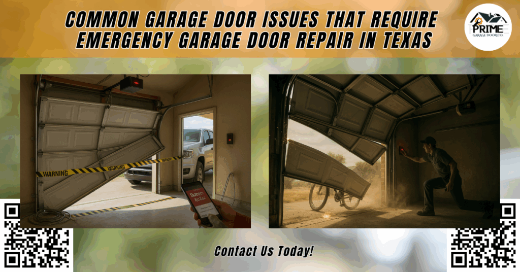 Common Garage Door Issues That Require Emergency Garage Door Repair in Texas 8 Common Garage Door Issues That Require Emergency Garage Door Repair in Texas - Prime Garage Door Co.